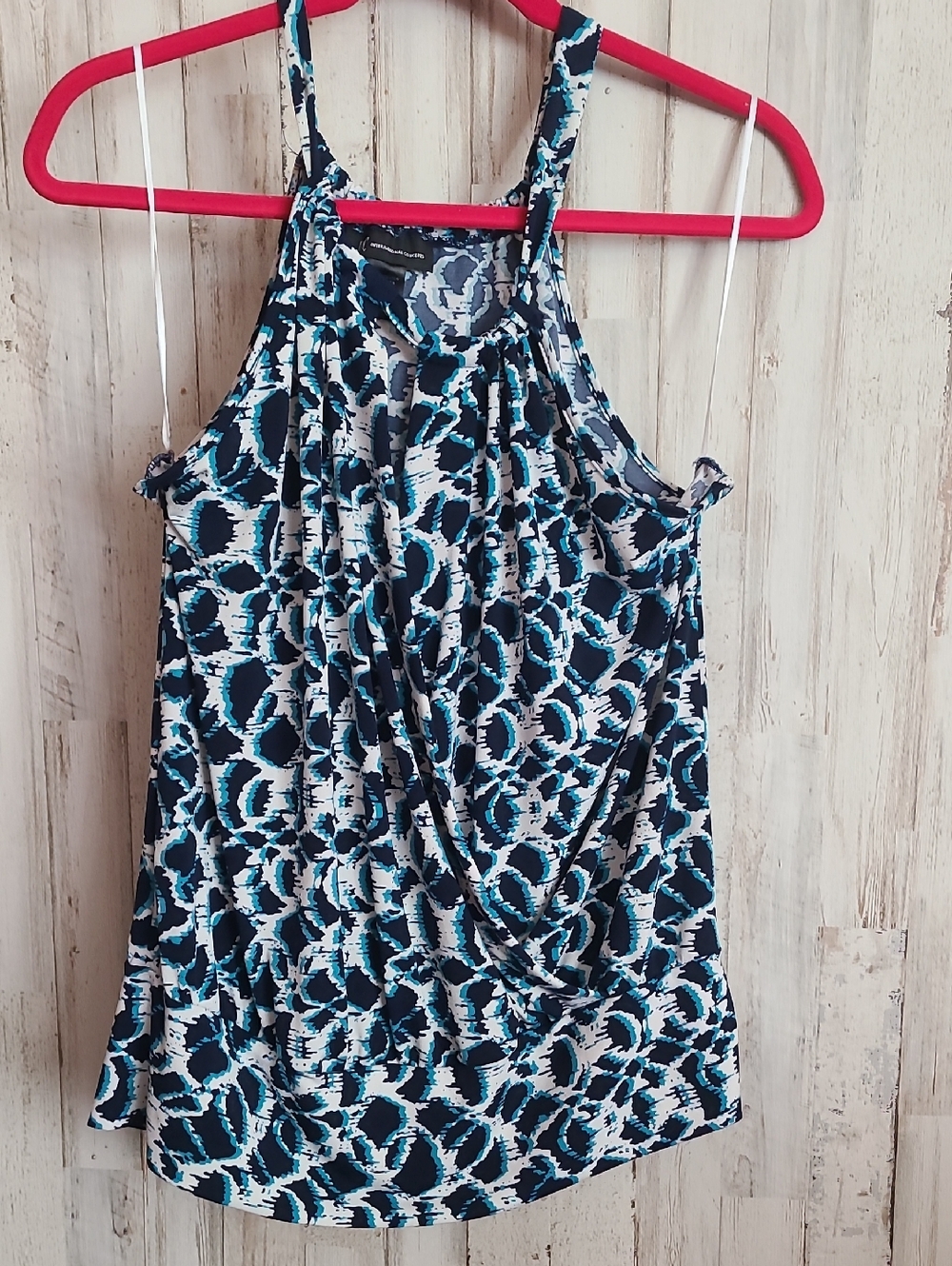 INC International Concepts Teal, Navy & White Sleeveless Halter Camisole